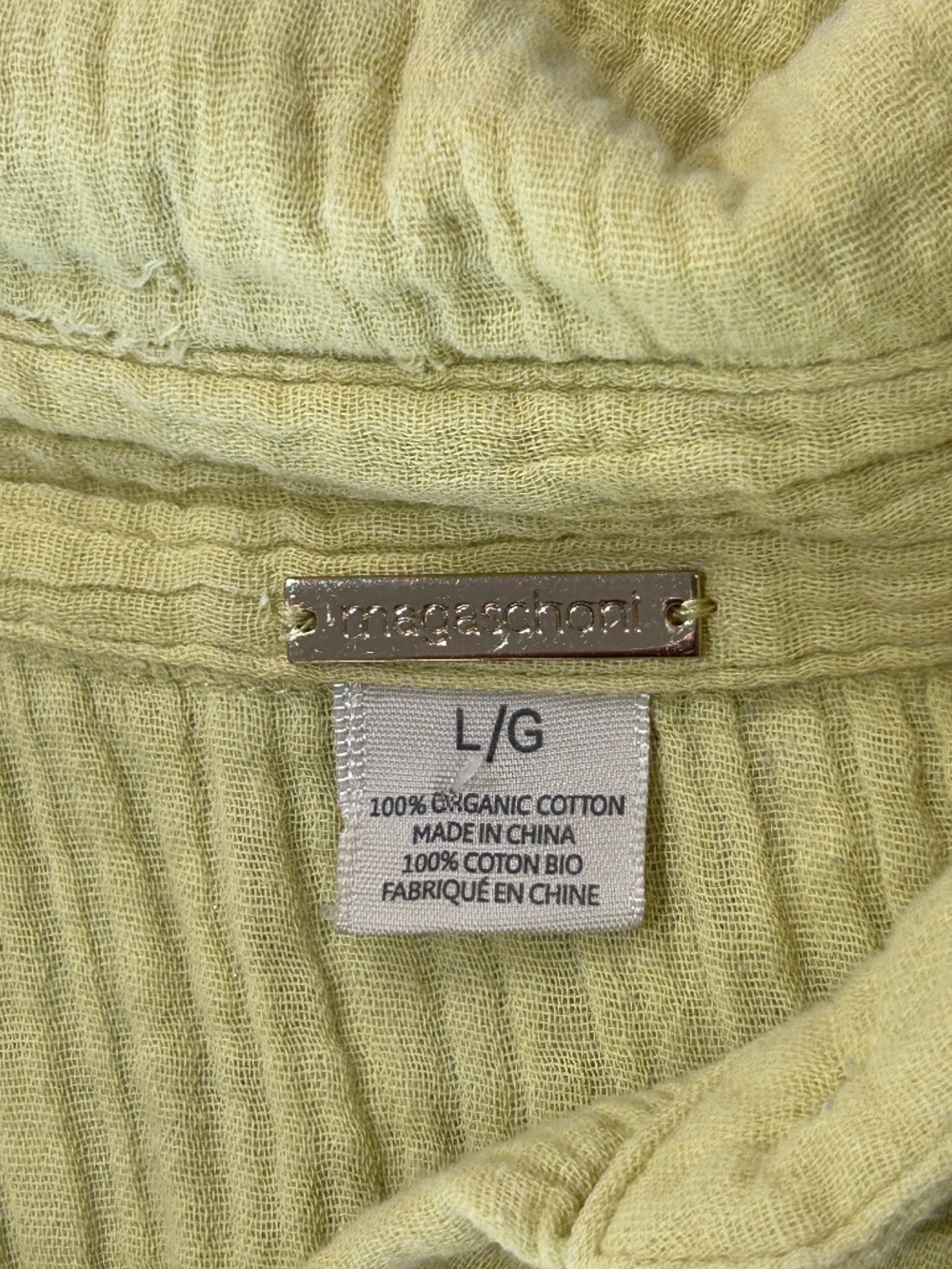 Magaschoni Cotton Gauze Shirt Dress Long Sleeves Organic Cotton Size Large - Picture 7 of 11